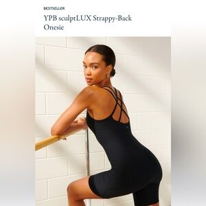 NWT Abercrombie activewear short onesie YPB Sculptlux strappy back onesie